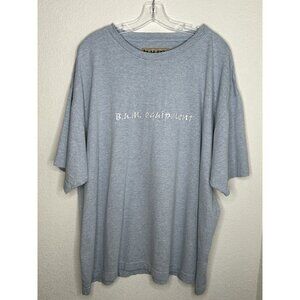 Vintage B.U.M. Equipment Shirt Mens Extra Large Blue Heather Embroidered 90s XL